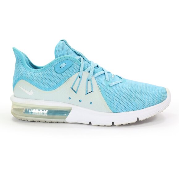 Nike Air Max Sequent 3 Women's Running Shoe Blue Fury Flyknit Athletic Sneaker - Picture 3 of 9